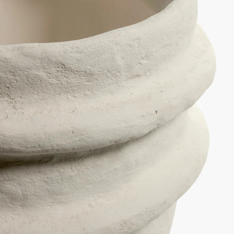POT OU CACHE POT EN PAPIER MACHE BLANC SERAX