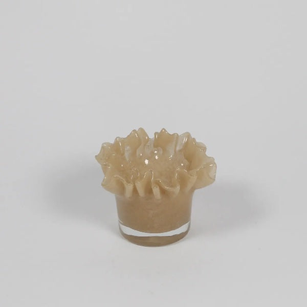 Photophore ou Bougeoir en verre dentelé