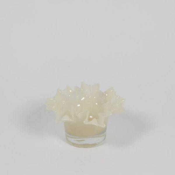 Photophore ou Bougeoir en verre dentelé