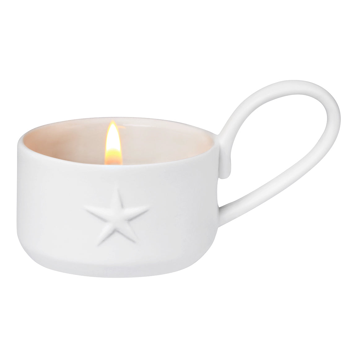 Photophore en porcelaine avec anse - Étoile