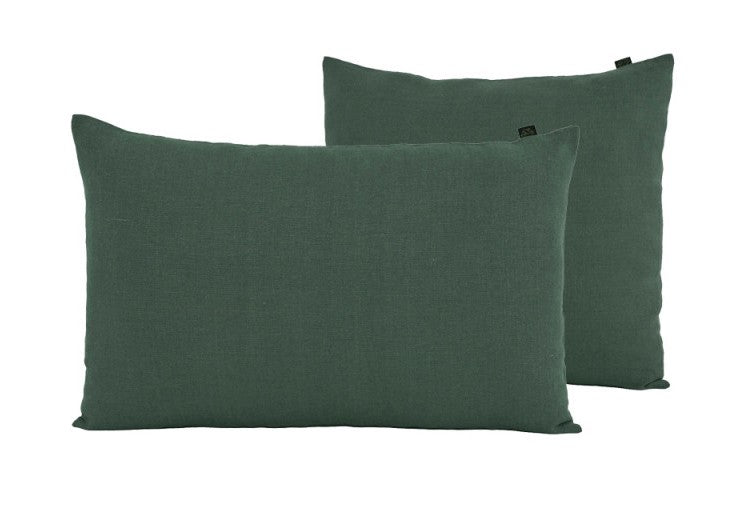 Coussin Haomy en lin lavé uni 40 x 60 cm