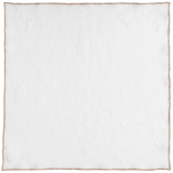 Serviette de table en lin 40 x 40 cm surpiqûre naturelle HAOMY