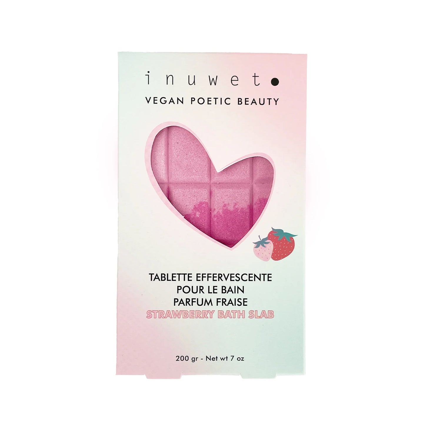 Tablette effervescente sécable et parfumée à la fraise.