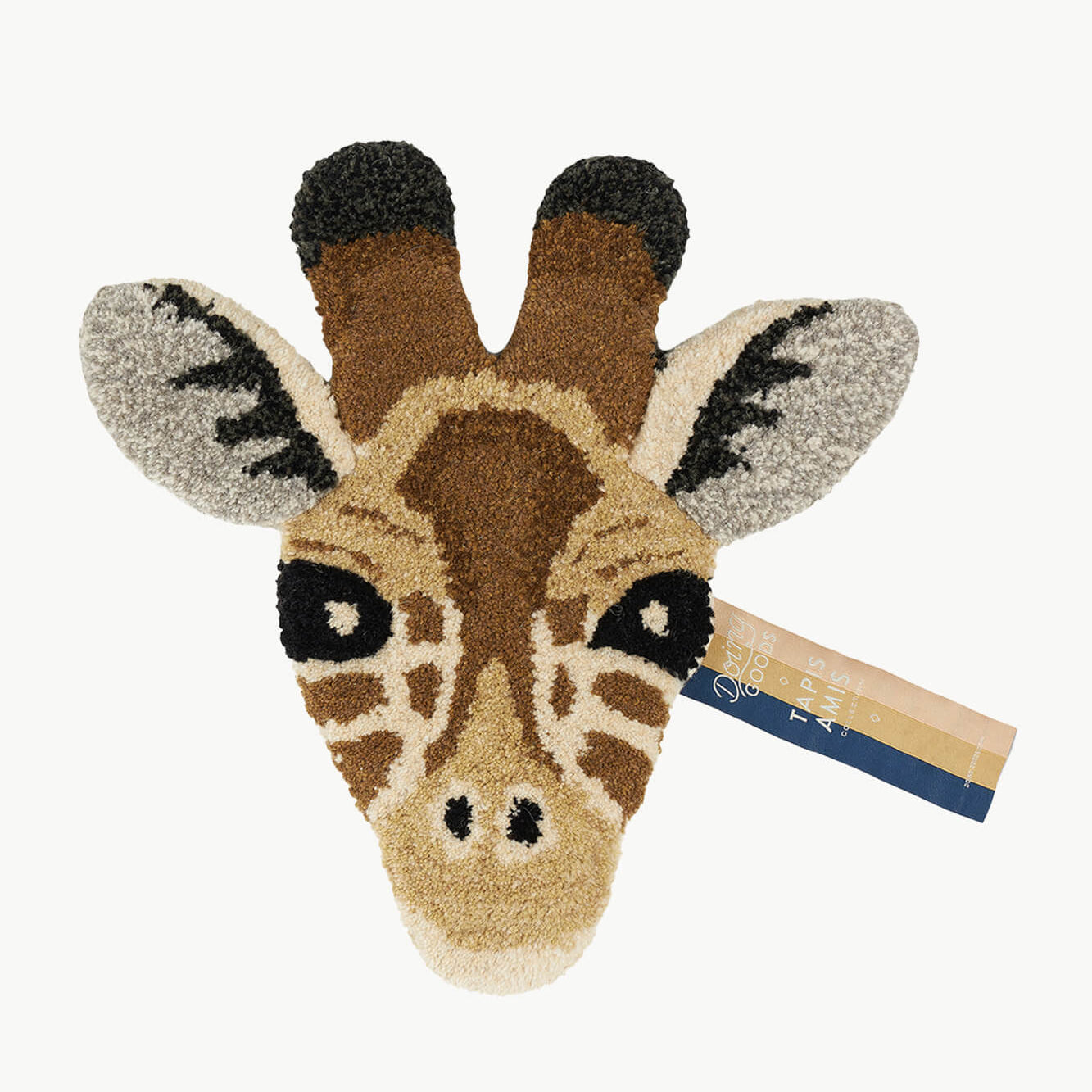 Petit tapis tête d’animal tufté – Déco ludique en 100% laine