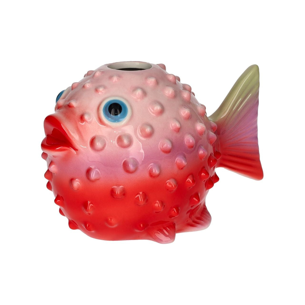 VASE EN CERAMIQUE ROSE ET ROUGE EN FORME DE POISSON - LA PETITE BOITE JAUNE