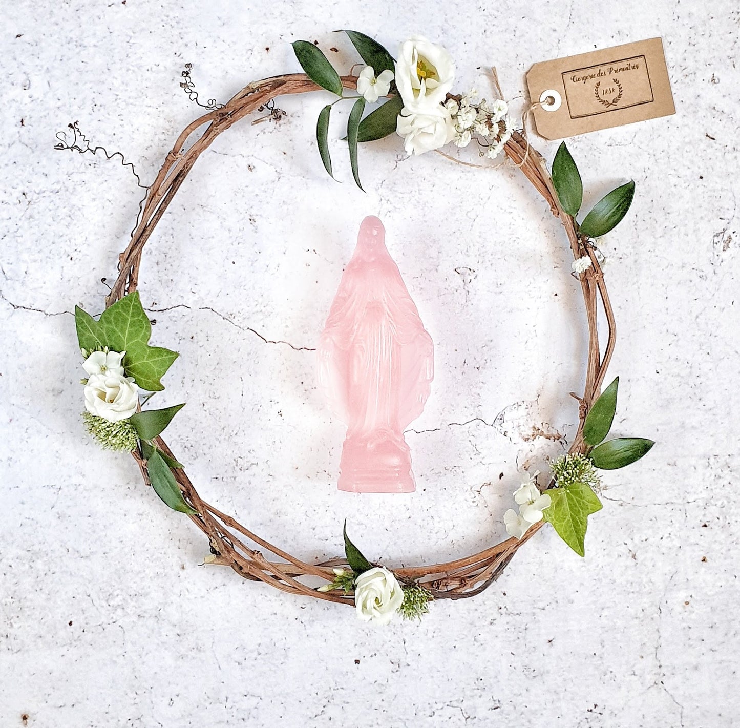 VIERGE MIRACULEUSE ROSE CIERGERIE DES PREMONTRES - LA PETITE BOITE JAUNE