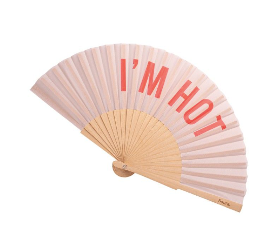 Eventail à message I'm Hot blanc