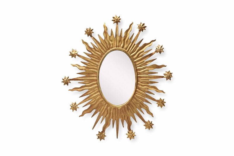 Miroir Celeste soleil vieil or BONCOEURS