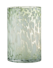 Charger l&#39;image dans la galerie, Photophore ou vase en verre avec taches blanc/vert
