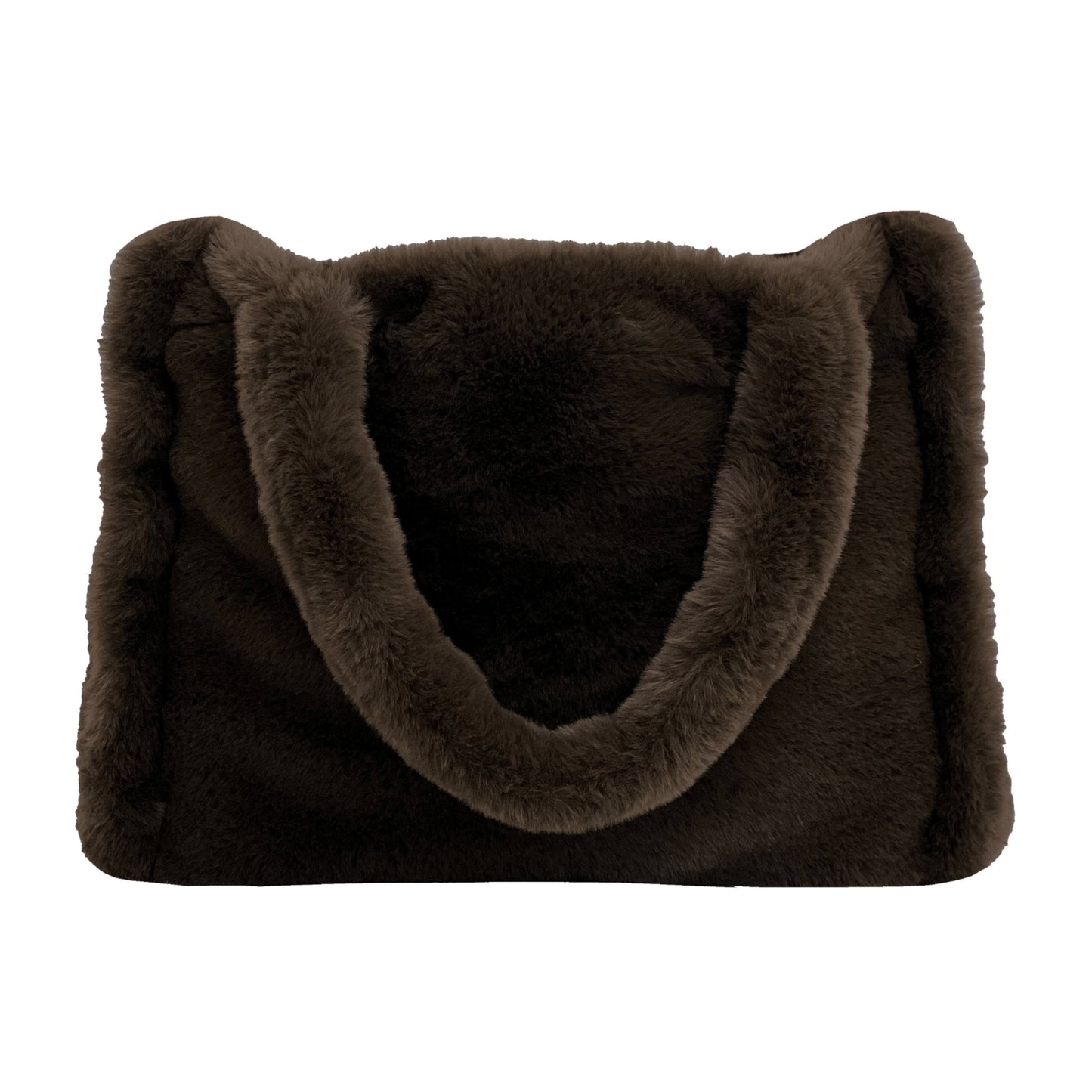 SAC CABAS EN FOURRURE MARRON
