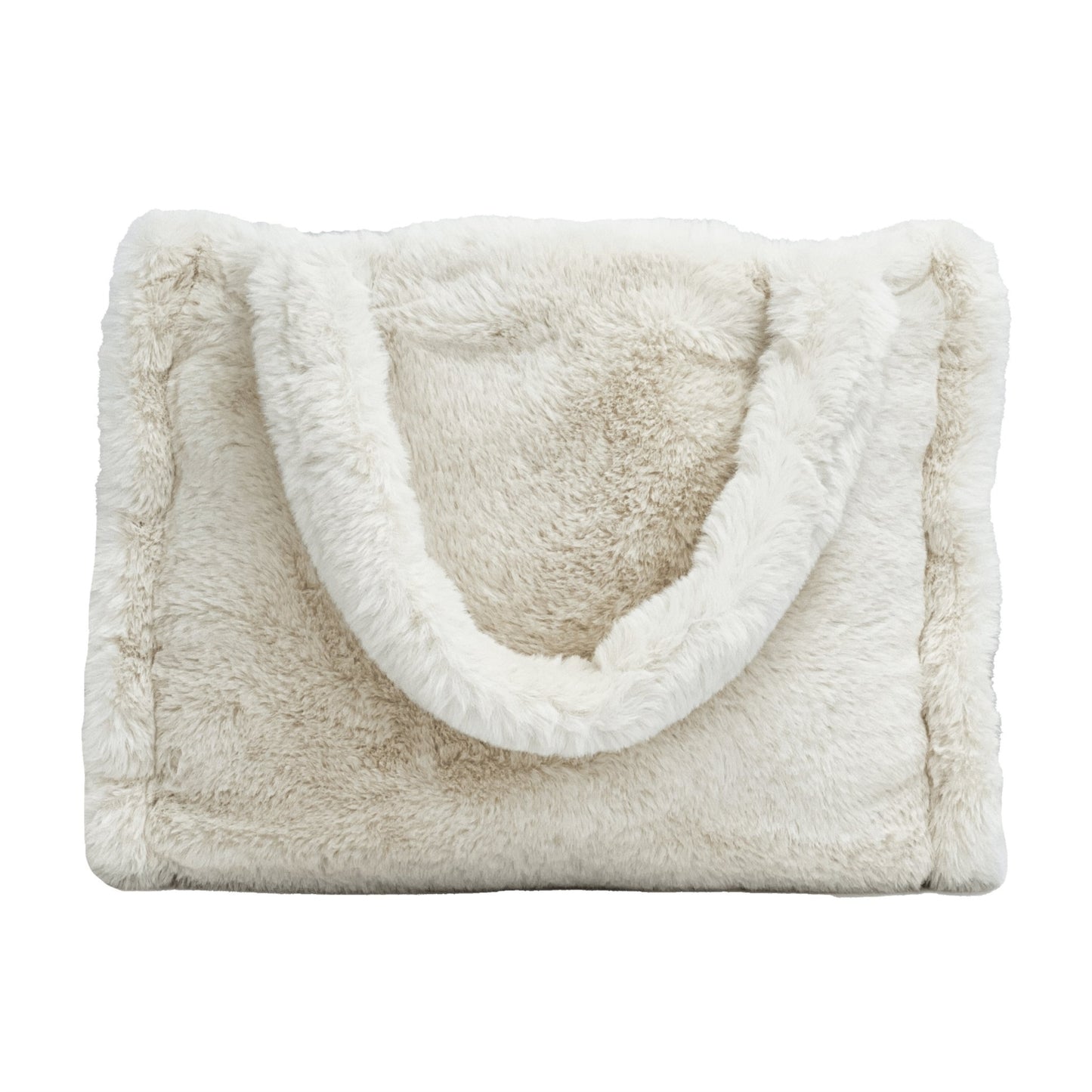 sac cabas en fourrure ivoire