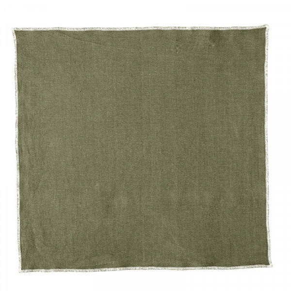 Serviette de table en lin 40 x 40 cm surpiqûre naturelle HAOMY
