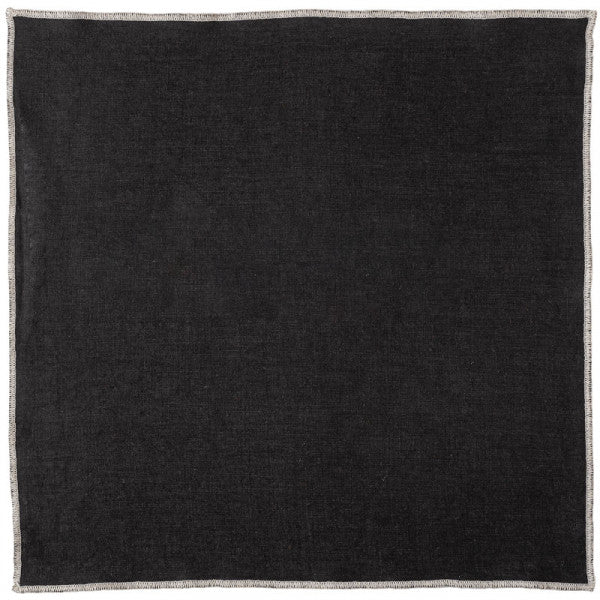 Serviette de table en lin 40 x 40 cm surpiqûre naturelle HAOMY