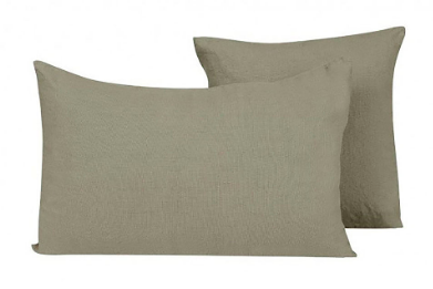 Coussin Haomy en lin lavé uni 40 x 60 cm