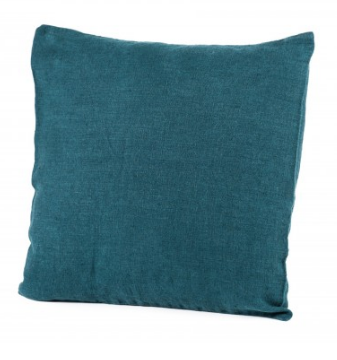 Coussin Haomy en lin lavé uni 45 x 45 cm
