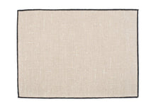 Charger l&#39;image dans la galerie, Serviette de table en lin 41 x 41 cm surpiqûre noire
