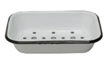 Porte savon vintage en métal émaillé