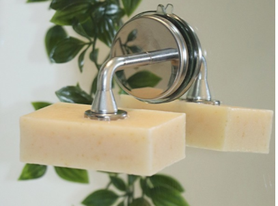 Porte savon magnétique à ventouse en métal noir