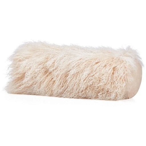 Coussin en fourrure de mouton du Tibet 28 x 56 cm