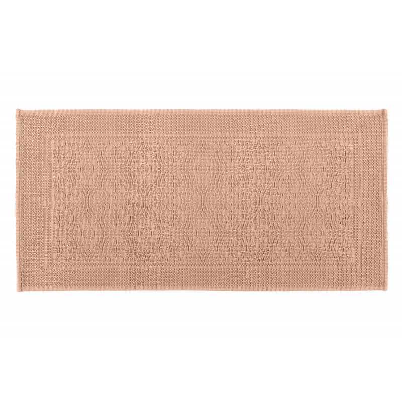 Tapis de bain rectangulaire, motif jacquard, coloris cimarron.