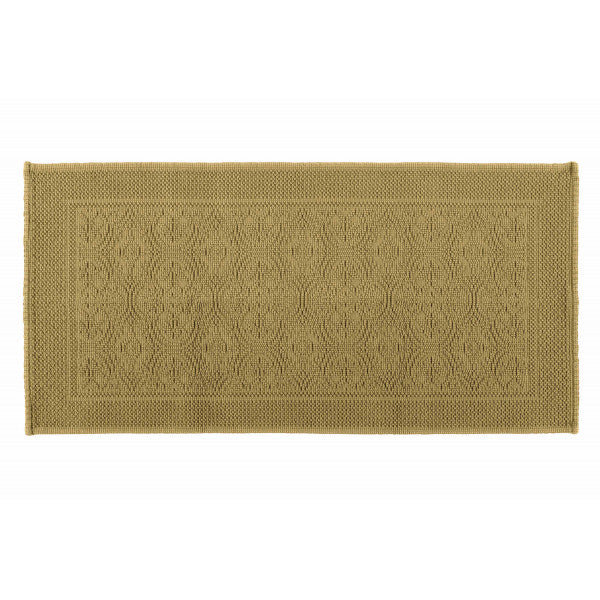 Tapis de bain rectangulaire, motif jacquard, coloris gold.