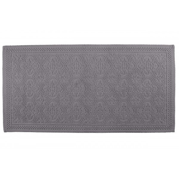Tapis de bain rectangulaire, motif jacquard, coloris gris granit.