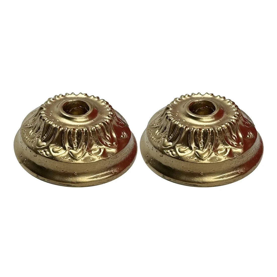 Set de 2 bougeoirs dorés en cire  fleuristes de la Ciergerie des Prémontrés
