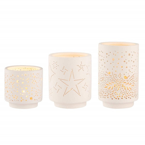 Photophores en porcelaine ronds (set de 3)