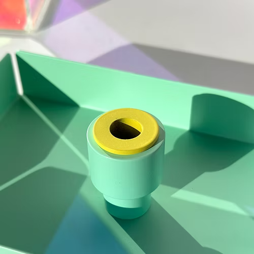 Mise en situation adaptateur sur bougeoir empilable.