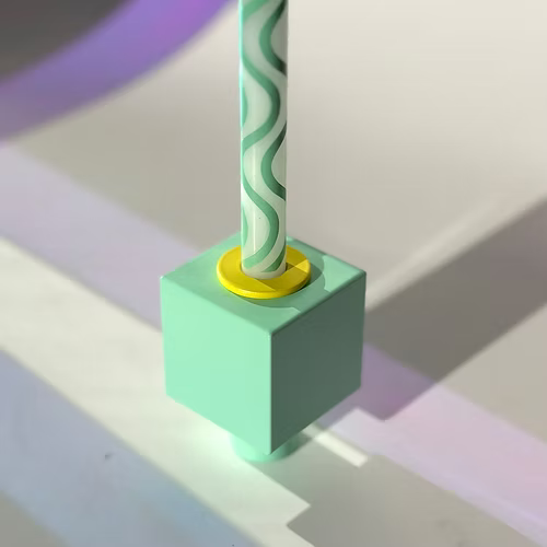 Mise en situation adaptateur sur bougeoir empilable.