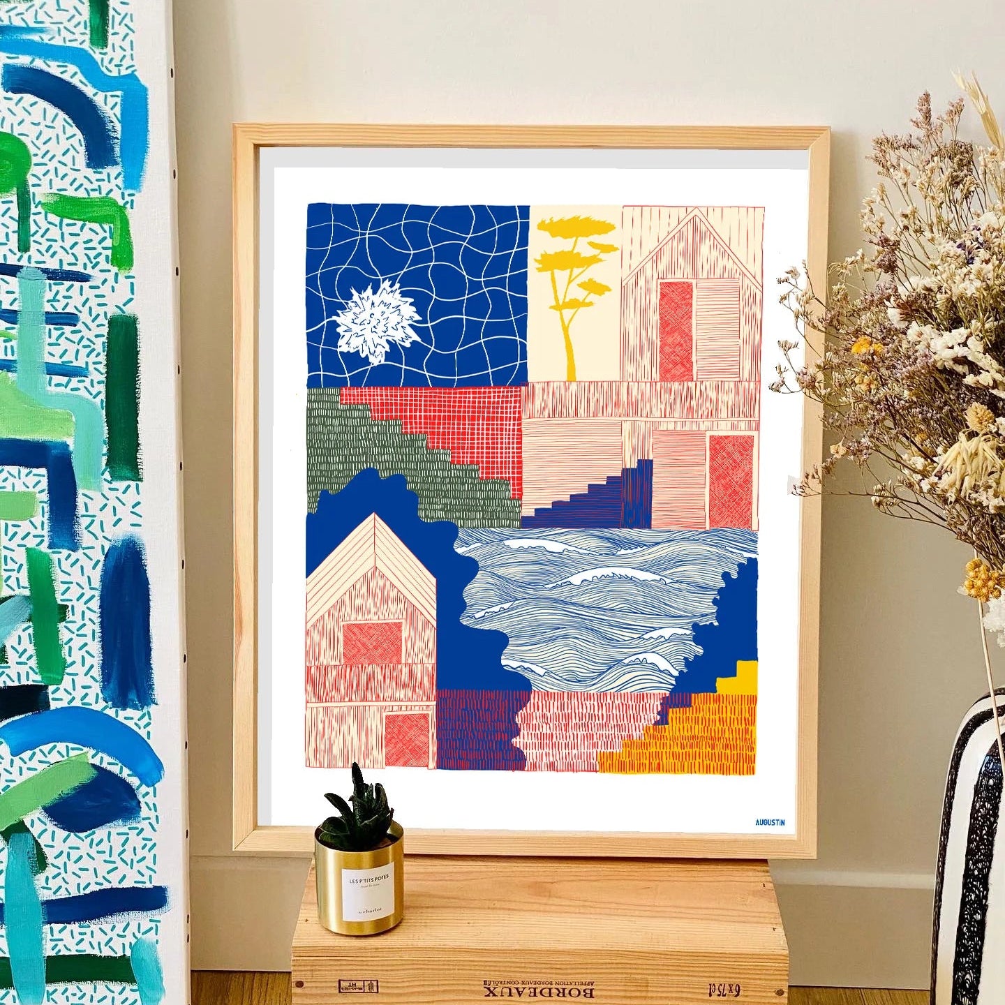 Affiche illustrée made in France par Augustin, modèle la Cabane.
