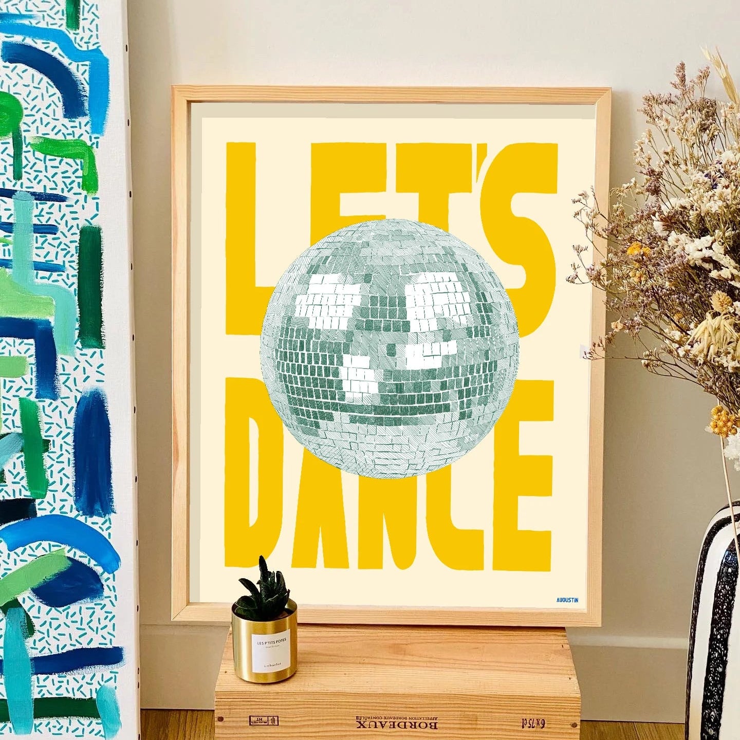 Affiche illustrée made in France par Augustin, modèle let's dance.