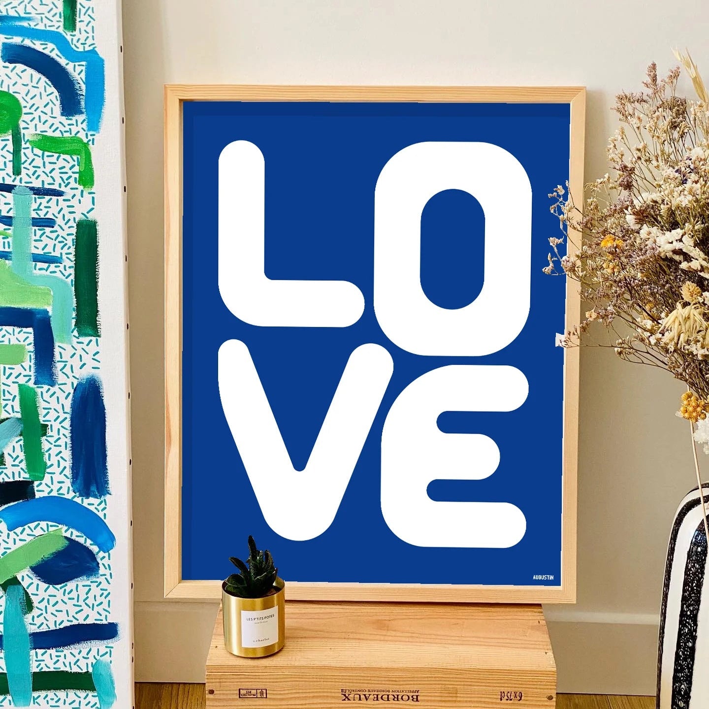 Affiche illustrée made in France par Augustin, modèle love.