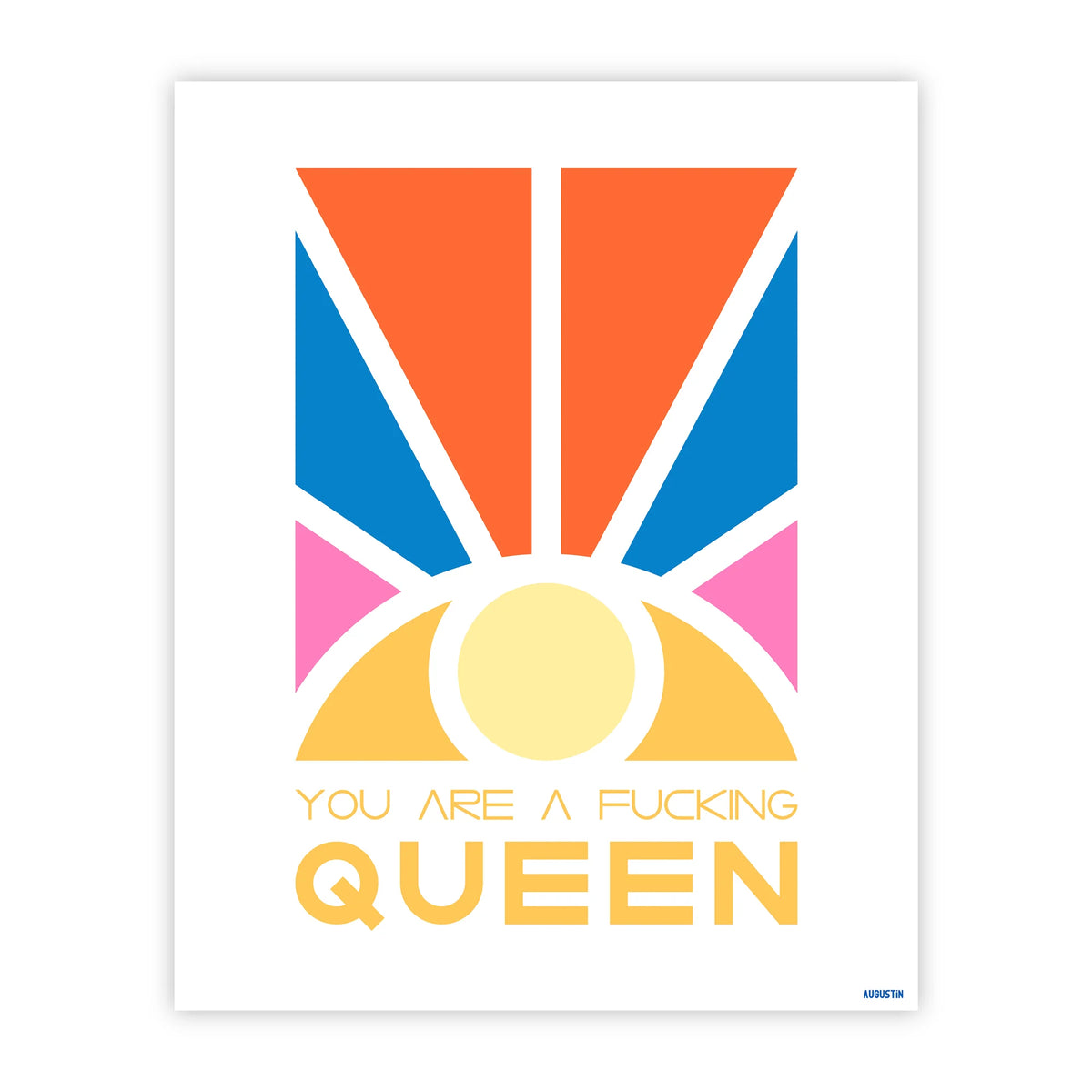 Affiche illustrée made in France par Augustin, modèle Queen.