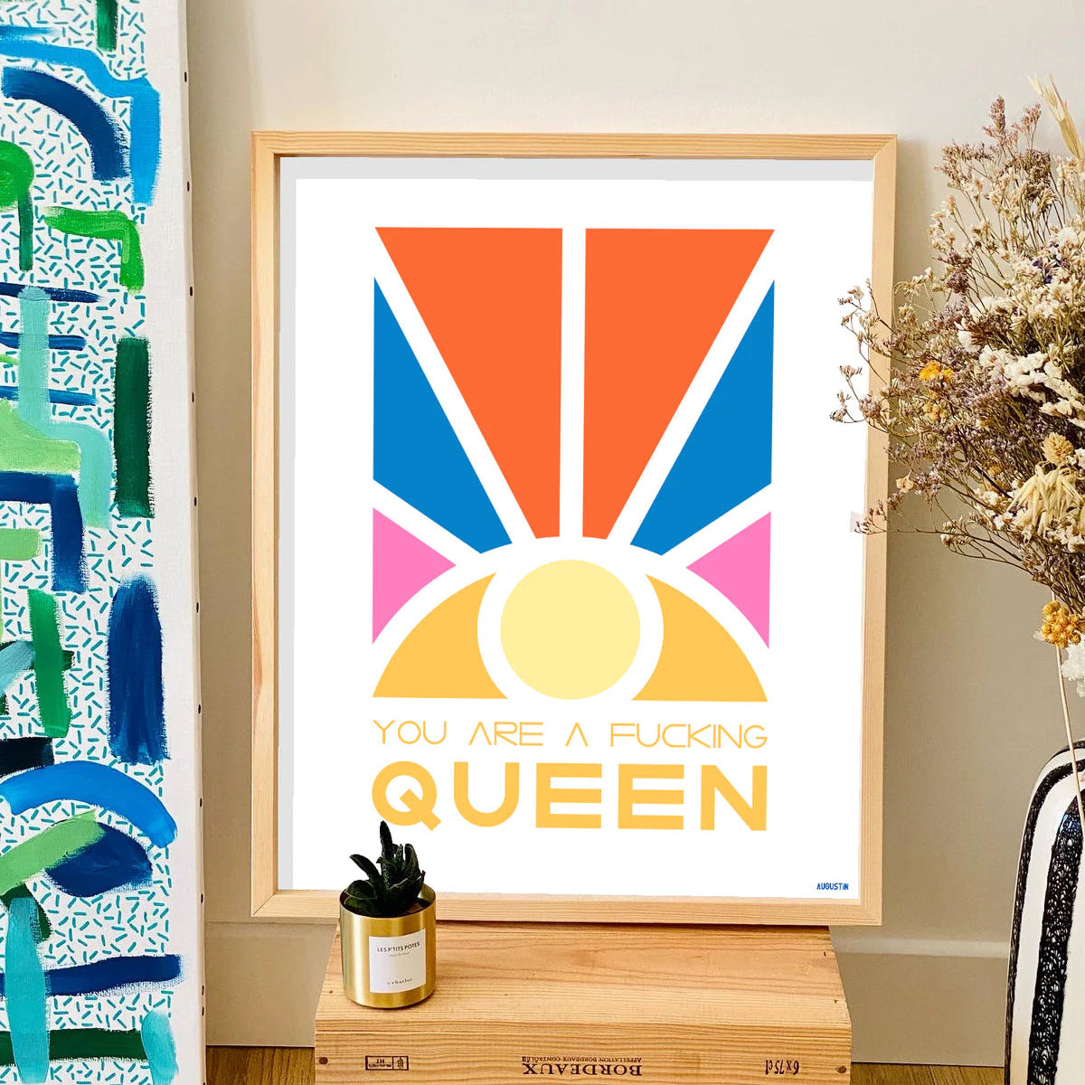 Affiche illustrée made in France par Augustin, modèle Queen.