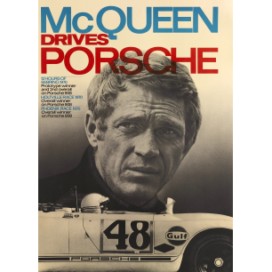 AFFICHE IMPAGE REPUBLIC LA GALERIE PHOTO MAC QUEEN PORSCHE- LA PETITE BOITE JAUNE