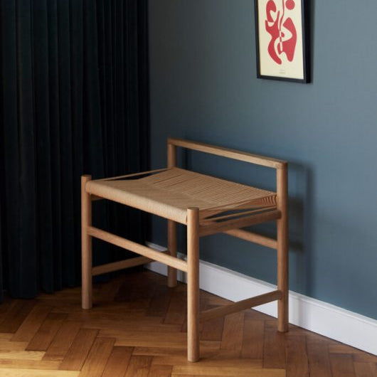 BANC EN BOIS DE CHENE ET CORDE DE HUBSCH - LA PETITE BOITE JAUNE