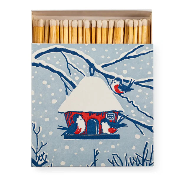 BOITE ALLUMETTES DECO CARREE BIRDY SOUS LA NEIGEARCHIVIST -LA PETITE BOITE JAUNE