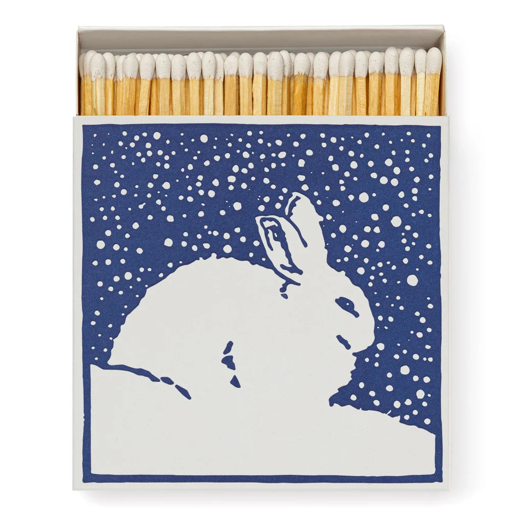 BOITE ALLUMETTES DECO CARREE LAPIN SOUS LA NEIGE ARCHIVIST -LA PETITE BOITE JAUNE