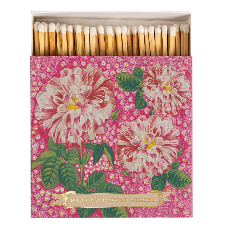 BOITE ALLUMETTES DECO CARREE ROSES ARCHIVIST -LA PETITE BOITE JAUNE