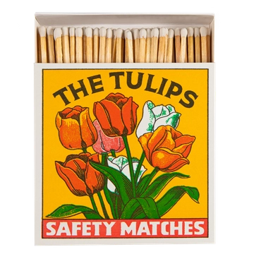 BOITE ALLUMETTES DECO CARREE TULIPES ARCHIVIST -LA PETITE BOITE JAUNE