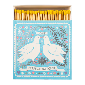 BOITE_ALLUMETTES_DECO_CARREE_ DEUX COLOMBES -ARCHIVIST_-LA_PETITE_BOITE_JAUNE