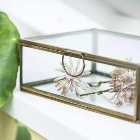 Boite à bijoux rectangulaire en verre et laiton - 2 tailles