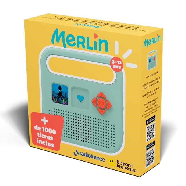 Boîte à histoires, enceinte Merlin - 3-12 ans