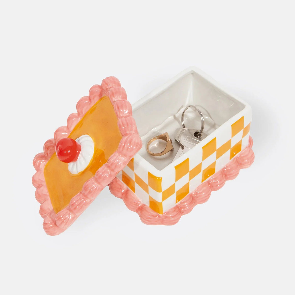 Boîte en céramique en forme de gâteau