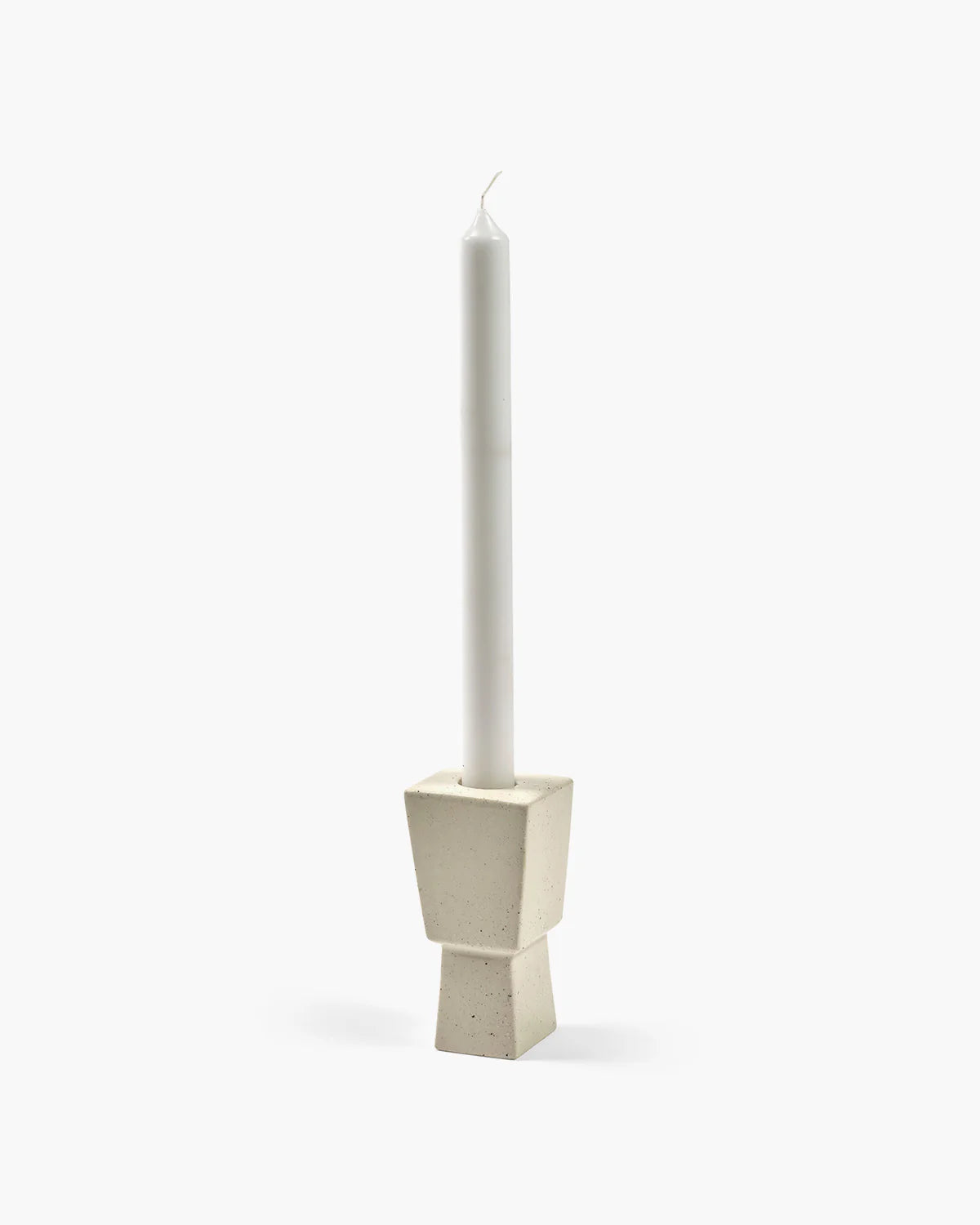 Bougeoir en céramique de forme géométrique asymétrique, moyen modèle.