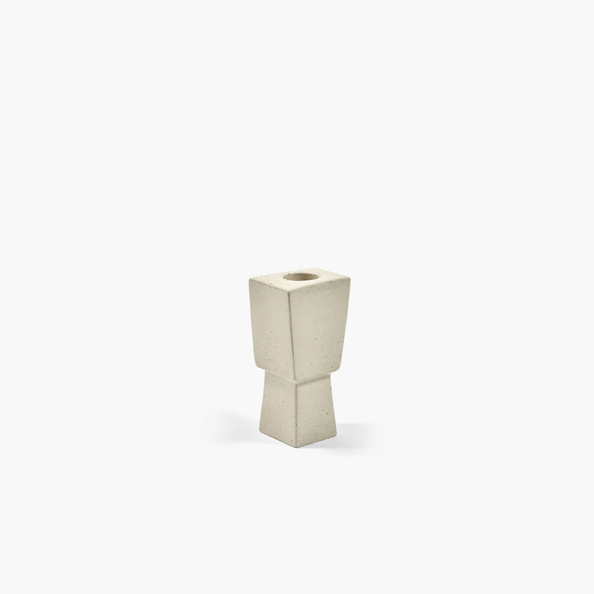 Bougeoir en céramique de forme géométrique asymétrique, moyen modèle.
