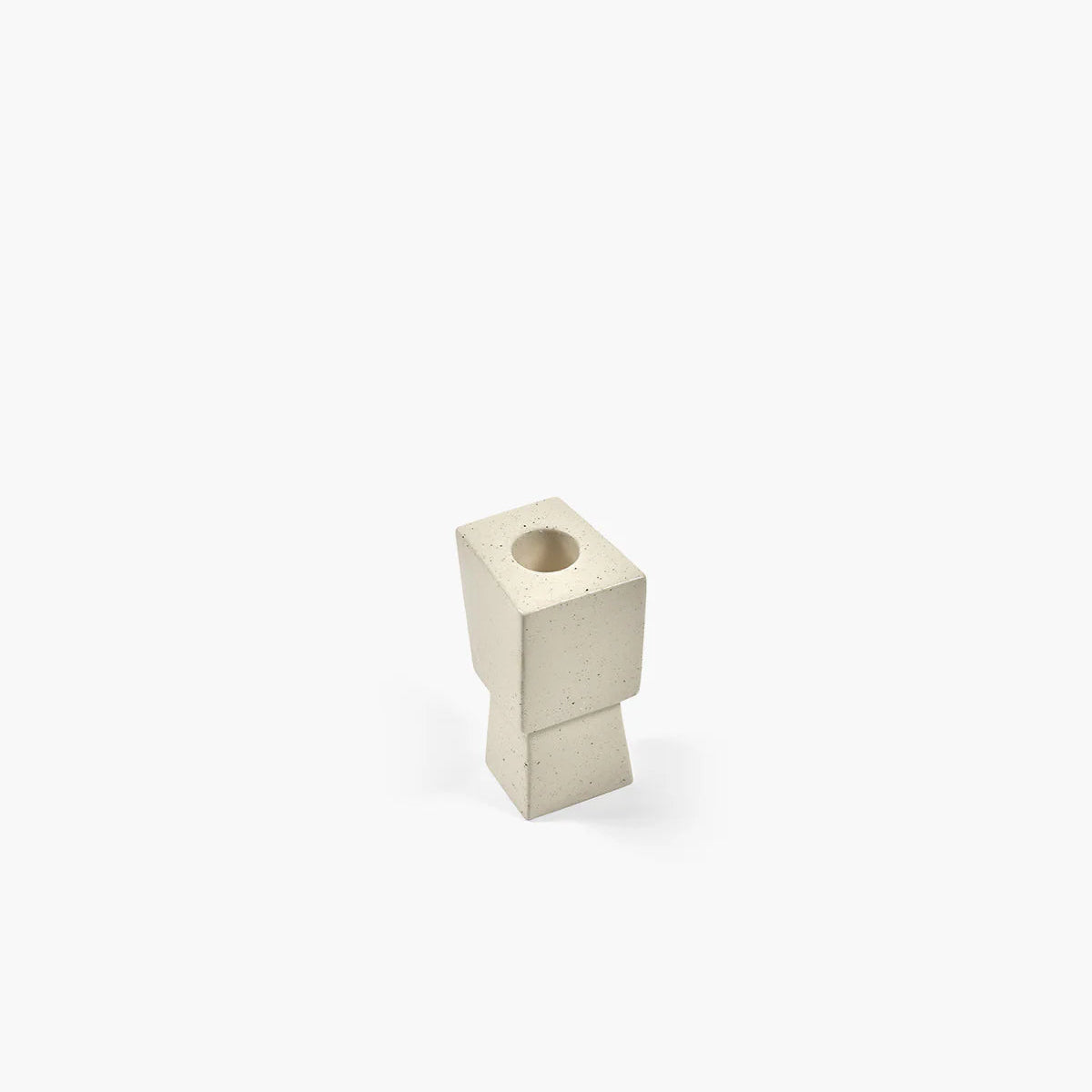 Bougeoir en céramique de forme géométrique asymétrique, moyen modèle.