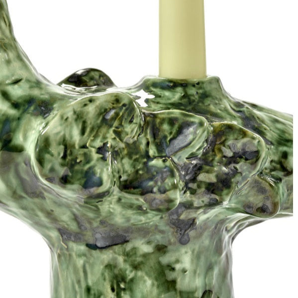 BOUGEOIR VERT EN FORME D'OISEAU SERAX