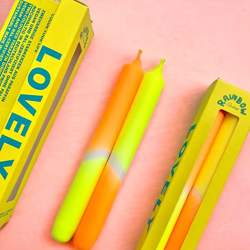 Set de 2 bougies dip-dye flashy
